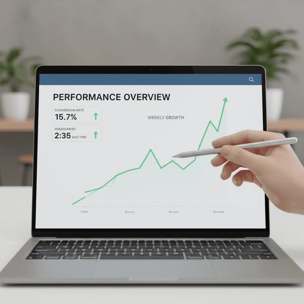 Performance metrics showing conversion improvements from optimized copy