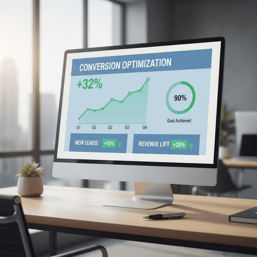 Conversion metrics dashboard showing improvement results